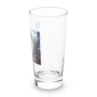 LuLu Shopの可愛らしいポニーテールヘアスタイルで爽やかな笑顔を浮かべています。 Long Sized Water Glass :right