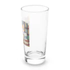 ドット絵ねこさんの読書猫さん Long Sized Water Glass :right