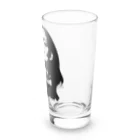 ファンシーTシャツ屋の長髪女性のモノクロデザイン Long Sized Water Glass :right