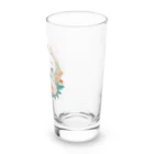 りんりんの可愛いシロクマちゃんショップ　かわいいよ！の花に囲まれている白くま Long Sized Water Glass :right