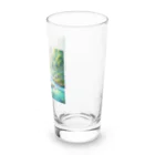 k.a.u.j.7の時間の流れを象徴する川の中でゆったりと泳ぐ、ナマケモノの姿🌿 Long Sized Water Glass :right