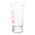 ピンク系水彩画のピンクのバラ Long Sized Water Glass :right