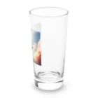 rokochanの明るい 天空で 自由に 飛ぶ 白い モズ Long Sized Water Glass :right