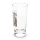 アニマルアーティファクトの楽器に囲まれているコーギー Long Sized Water Glass :right