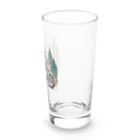 シマのバイクに乗る狼の親子 Long Sized Water Glass :right