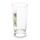 ganeshaのサッカーでゴールを守る白黒のゴリラ Long Sized Water Glass :right