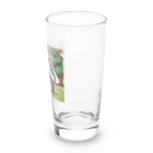 ganeshaのフリスビーをする白黒のゴリラ Long Sized Water Glass :right