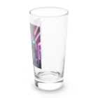 Skeletonの超クールな骸骨のサイバーパンクアート！ Long Sized Water Glass :right