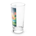 miamissioneのmiamissione オリジナル - ヘッドセットでノリノリの夢見るフラミンゴ - Long Sized Water Glass :right