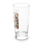 chaochao0701の浮世絵風　カラフル猫「Ukiyo-e-style Colorful Cat」「浮世绘风格的多彩猫」 Long Sized Water Glass :right