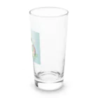 ganeshaのおもちゃの本を持ったかわいいカメ Long Sized Water Glass :right