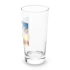 ひよっこなボスの弁護士の馬、夕焼けの浜辺で自撮りする Long Sized Water Glass :right