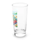 かめのオアシスのかめっち仲間と海岸をドライブ Long Sized Water Glass :right