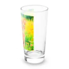 猫好きの谷の猫の水彩画/花畑のオシキャットねこのイラスト/キジトラネコ Long Sized Water Glass :right