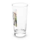 amaneiro___のお花のむこうに何かを見つけた猫 Long Sized Water Glass :right