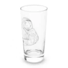 Lily bird（リリーバード）のおねんねクビワコガモ 線画 Long Sized Water Glass :right