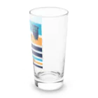 キッズモード某のフクロウとボーダー Long Sized Water Glass :right