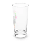 harupink🌸ペット似顔絵illustのFLOWER文鳥さん Long Sized Water Glass :right