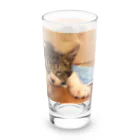 南の島のにゃんこの飛べるポーズで眠るパル～南の島のにゃんこ～ Long Sized Water Glass :right