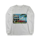 MistyStarkの赤いコルベットと海辺の家　－　red corvette and seaside house　－ ロングスリーブTシャツ