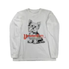 オリジナル工房プリントンの線画ヨークシャーテリア 前面プリントTシャツ＜淡色＞ Long Sleeve T-Shirt