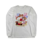 虹色珊瑚礁☆SUZURI店の苺ショートケーキ（チェックリボン） Long Sleeve T-Shirt