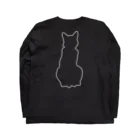 アトリエGINのロシアンブルー銀　猫の100% Tシャツ(線画Ver濃色用) ロングスリーブTシャツの裏面