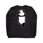 Co . Pandaのよじ登るパンダ+寝そべるパンダ(ブラック用) ロングスリーブTシャツの裏面