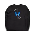 idumi-artの青い蝶🦋縦　BUTTERFLY EFFECT Long Sleeve T-Shirt :back