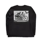 Skull sectionのバイクとドクロ（黒メイン） Long Sleeve T-Shirt :back