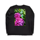 LalaHangeulの紫陽花～수국～#ハングル Long Sleeve T-Shirt :back