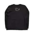 気ままに創作　よろず堂の飼い主よ、何か用か？　モノクロ白 Long Sleeve T-Shirt :back