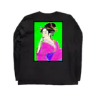 3i3iofficialの浮世絵ロングTシャツ【紅を引く娘】 Long Sleeve T-Shirt :back