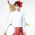 kimoriのキラ黒猫 Long Sleeve T-Shirt :model wear (front)