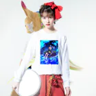 さらだの星影またたく波の花 Long Sleeve T-Shirt :model wear (front)