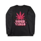 420 MUSIC FACTORYのGOOD VIVES グッドバイブス 大麻 マリファナ カナビス ヘンプ ガンジャ Long Sleeve T-Shirt