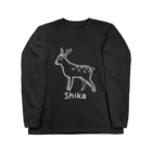MrKShirtsのShika (シカ) 白デザイン ロングスリーブTシャツ