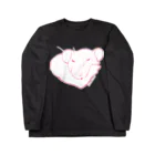 ねずみのおみせ suzuri店のしろちゃんと一緒に筋トレしよう(赤グラデ) Long Sleeve T-Shirt