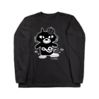 クロねこアワにゃん🐱のモノクロアワにゃん Long Sleeve T-Shirt