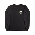 テラ ネコＲＯＯＭの■ドクロ　白　ワンポイント Long Sleeve T-Shirt