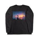 卯月なのかのTwilight Countryside Journey  〜黄昏に包まれる故郷の旅〜　No.2「暮れなずむ町」 ロングスリーブTシャツ