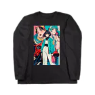 80s pop anime artの80年代の懐かしいアニメスタイル ロングスリーブTシャツ