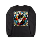 Sayuzu のステンドグラスの黒猫 Long Sleeve T-Shirt