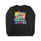 もぺのPixelart graphic “Zoo Animals” ロングスリーブTシャツ