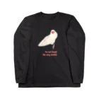 文鳥中心のDo not forget  the wing stretch!（ダーク用） ロングスリーブTシャツ