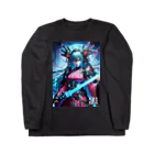 電脳女神 CyberGoddessのアークトゥルス星系王朝 第壱軍将軍「マルガレータ」SF サイバーパンク ロングスリーブTシャツ