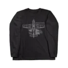 アタマスタイルのマスタング(ムスタング)P51：戦闘機：アメリカ軍：米軍：WW2：第二次世界大戦：太平洋戦争 ロングスリーブTシャツ
