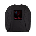 くろギャルのくろギャル 蜘蛛とクレオメの花 ロンT 黒 Long Sleeve T-Shirt