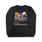 ドットマテリアルのドット絵「ハロウィンのカボチャ」 ロングスリーブTシャツ