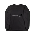 Petan Dogのペタンする黒の柴犬(横 白文字) Long Sleeve T-Shirt